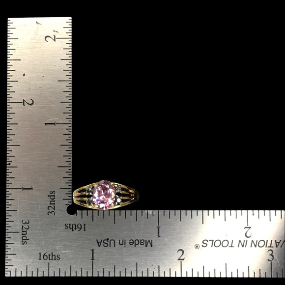 Vintage Pink Crystal with Small Stones Statement Cocktail Ring - Picture 5 of 5